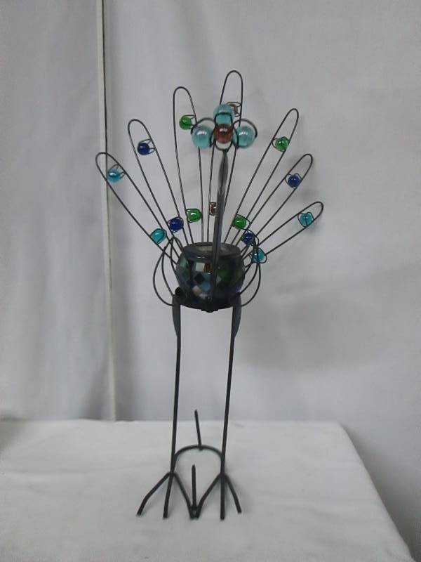 lot 60 image: Alcove Solar Peacock Garden Figure