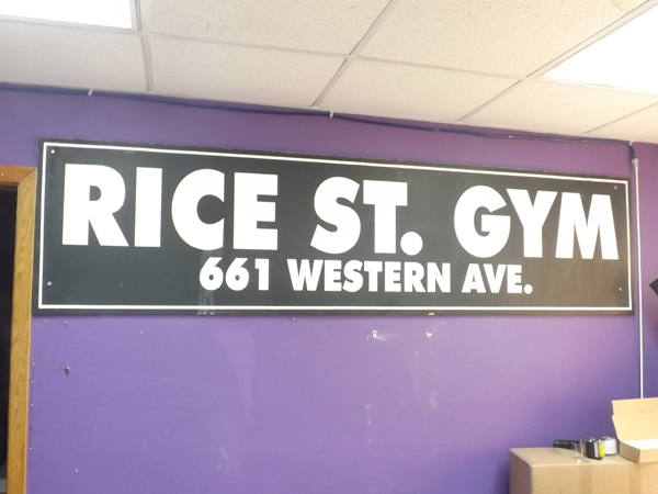 lot 43 image: Vintage Rice Street Gym Sign
