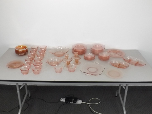 lot 45 image: Huge Lot of Vintage Pink Depression Glass
