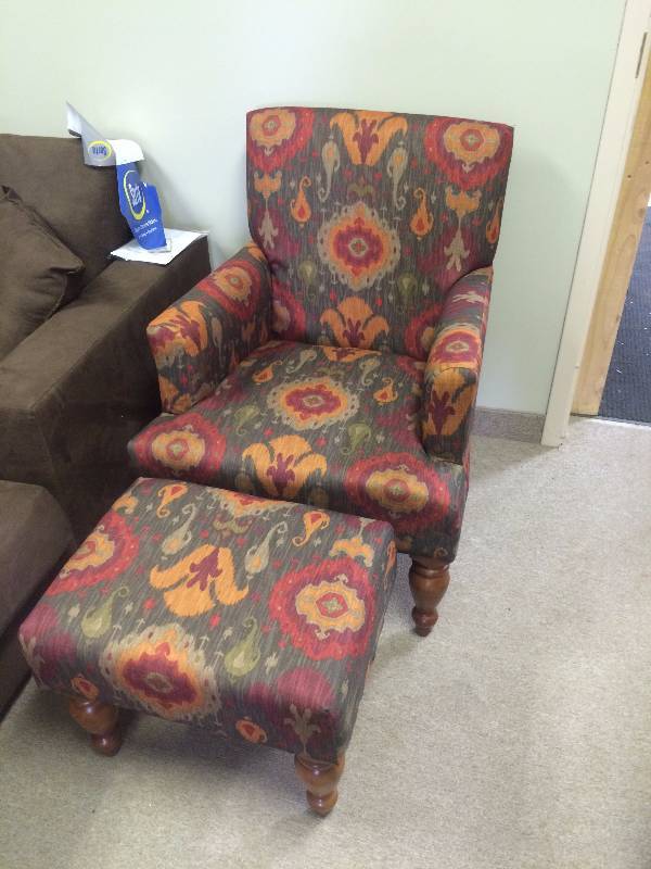 lot 20 image: McLeland Morgan Kamar Spice Armchair & Ottoman