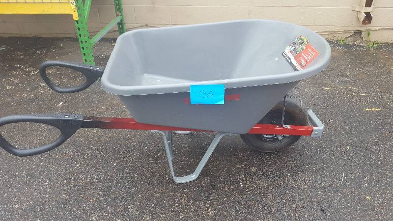 True Temper 6 cu. ft. Poly Wheelbarrow with Total Control Handles