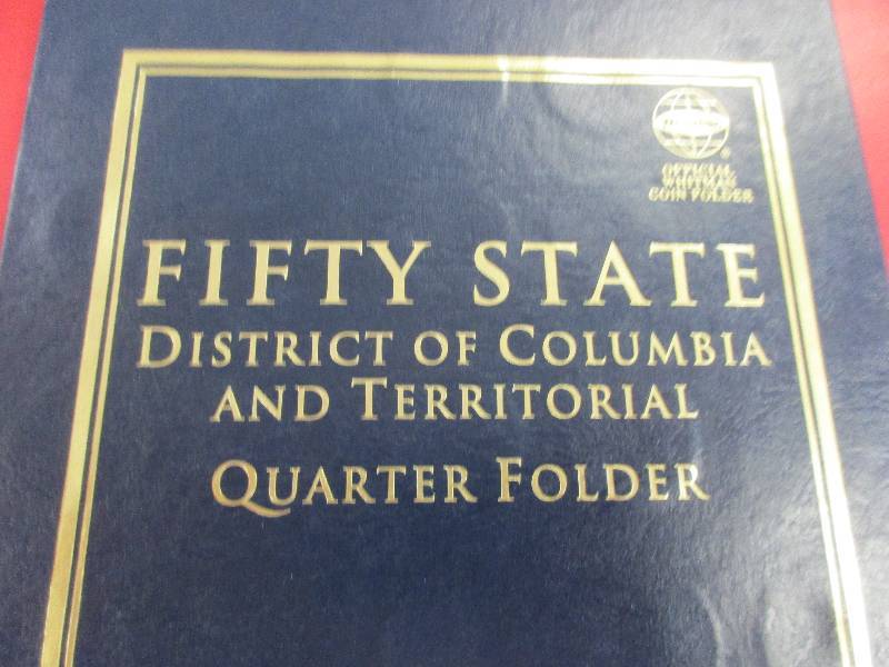 Philadelphia and Denver Mint Fifty State Quarters Book with US Territories.  Complete Set of 112 Quarters in nice Whitman Folder.