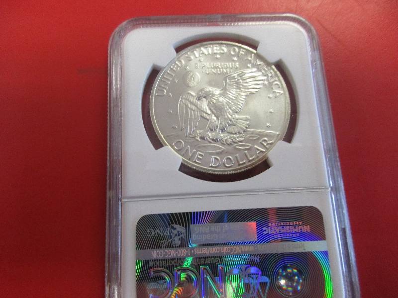 NGC Certified 1972-S Eisenhower Silver Dollar in MS65 Grade. 40% Silver Ike  Great gift for Dad