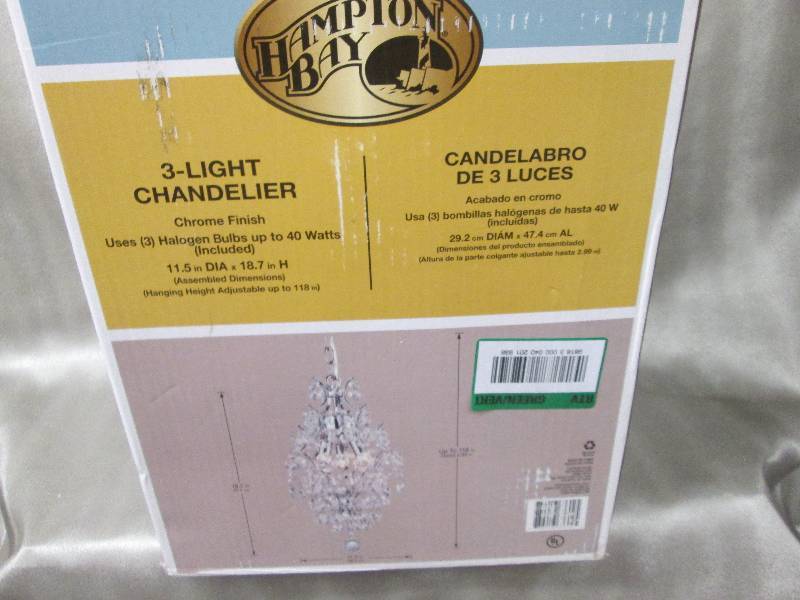 Hampton Bay 3-Light Chrome Crystal ...