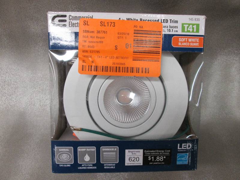 Commercial Electric 4 in. White LED...