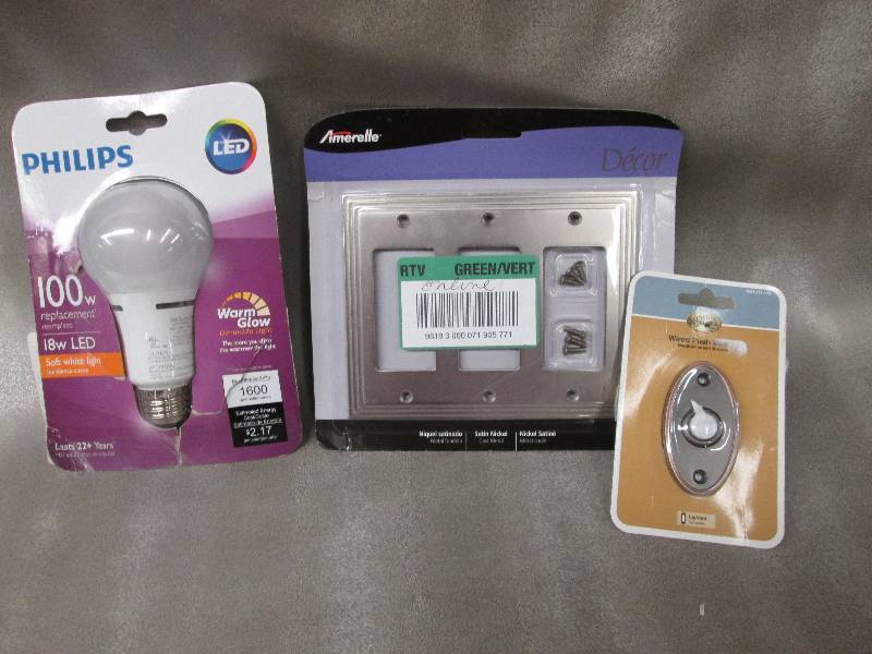 Wired push button, 3 place nickel p...