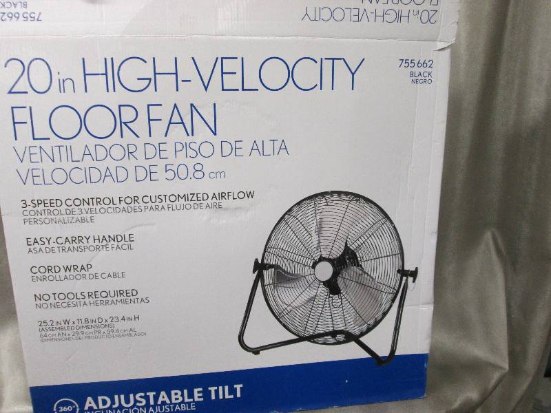 20 inch High Velocity Floor Fan -Bl...