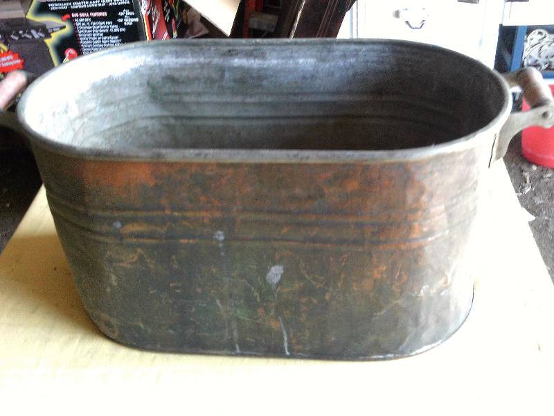 ANTIQUE METAL BASIN
