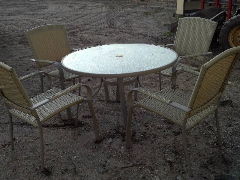 PATIO SET AND 4 CHAIRS