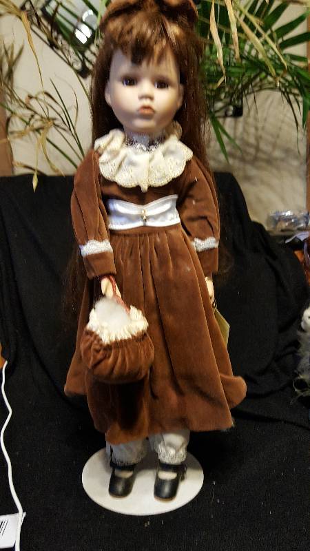 Vintage Brunette porcelain doll
