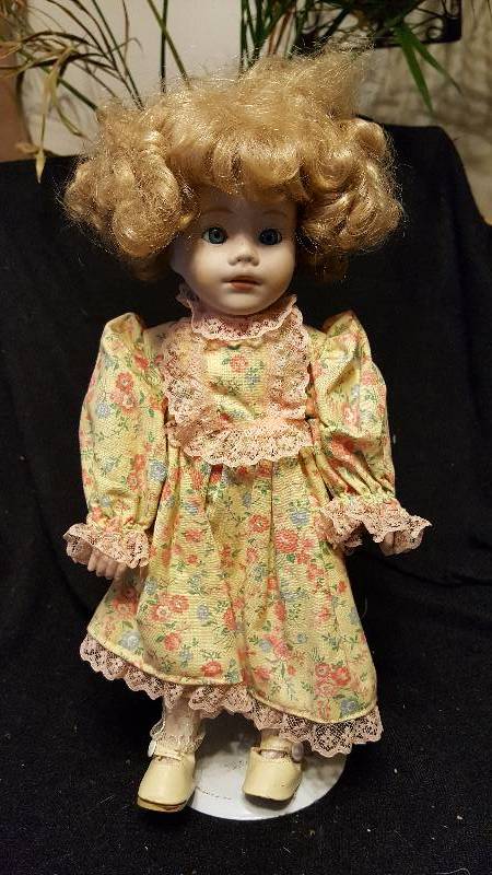 Vintage blonde porcelain doll