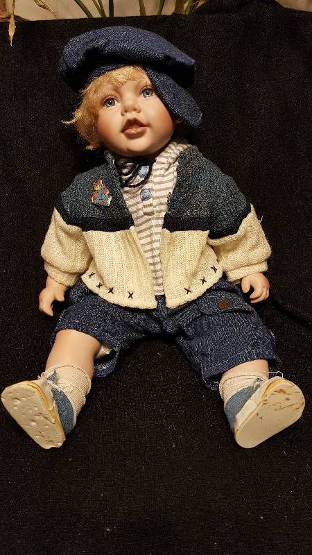 Porcelain baby boy 25 Inches tall