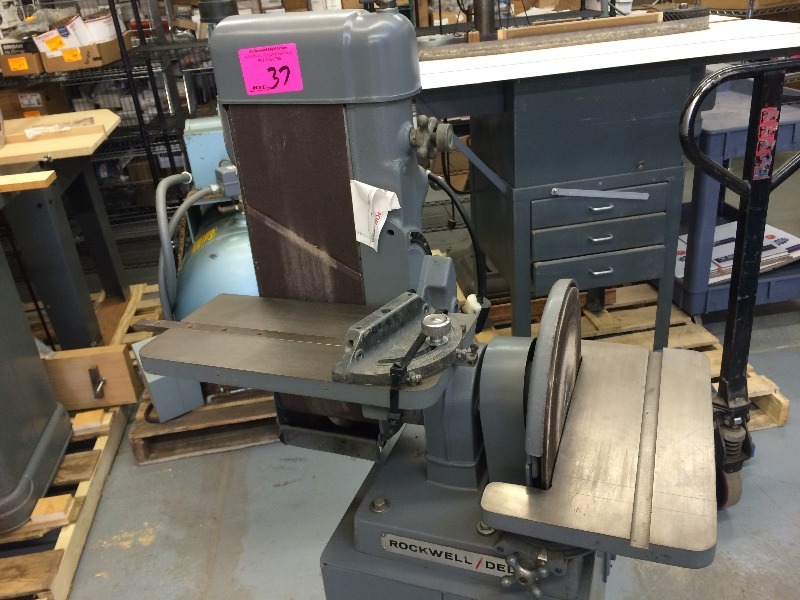 Rockwell Delta Belt Disk Sander 12" disk 6x48" belt 1 1/2 HP 230 v