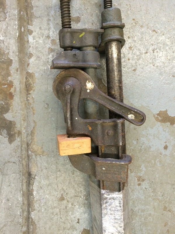 lot 49 image: Vintage wood clamp  2 other clamps  Lot of 3