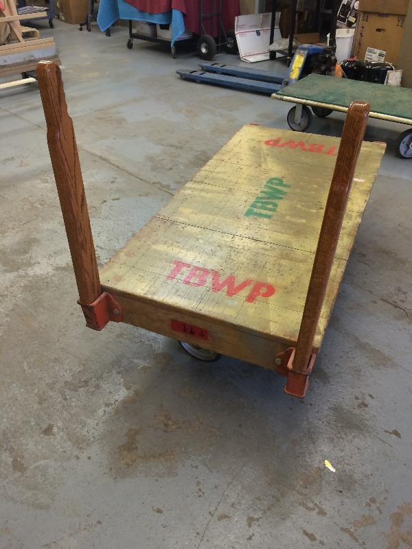 lot 53 image: Nutting Material Handling Cart - Very good condition  Measures 30 x 5 ft