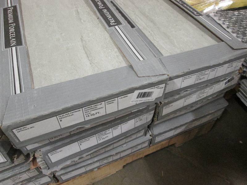 lot 2 image: Premium Porcelain Dune Gray 12x24 8...