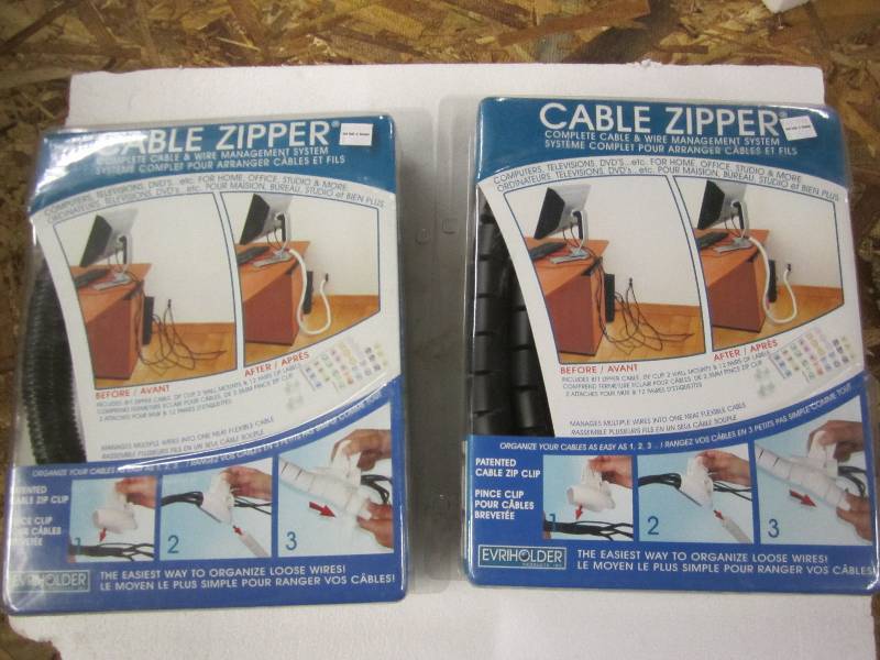 lot 22 image: 2 new cable zippers organizers...