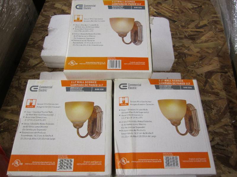 lot 30 image: 3 commercial electric wall sconce l...