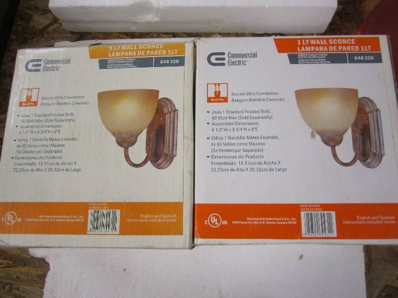 lot 31 image: 2 commercial electric wall sconce l...
