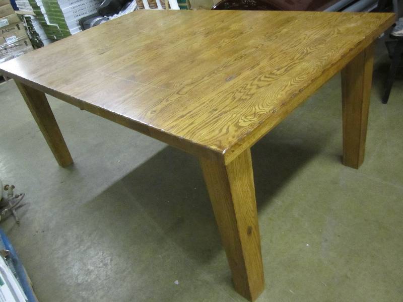 lot 52 image: Very nice wood table, top is 72 x 4...