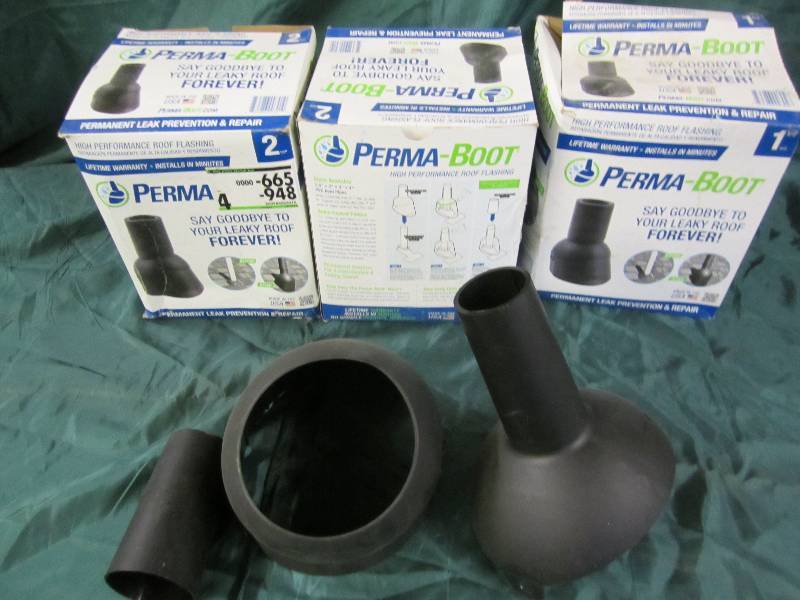 lot 86 image: Lot of 3 perma boot roof flashing s...