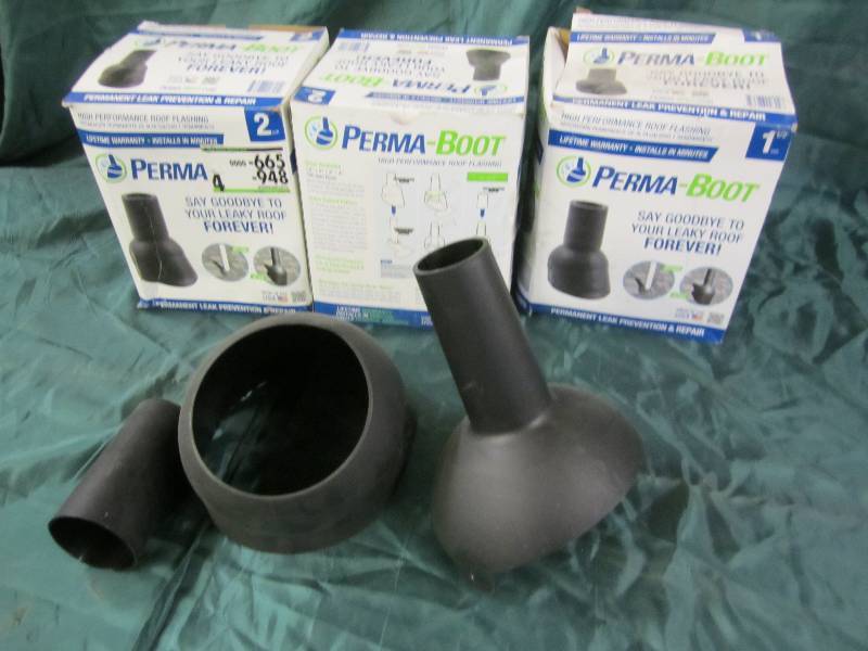 lot 87 image: Lot of 3 perma boot roof flashing s...