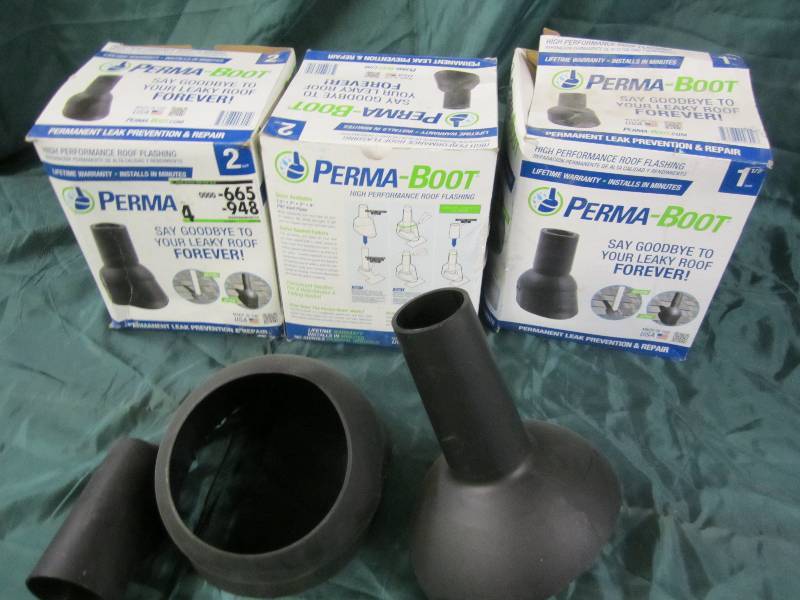 lot 88 image: Lot of 3 perma boot roof flashing s...