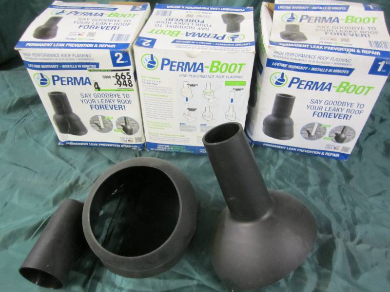 lot 89 image: Lot of 3 perma boot roof flashing s...
