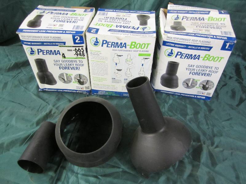 lot 91 image: Lot of 3 perma boot roof flashing s...