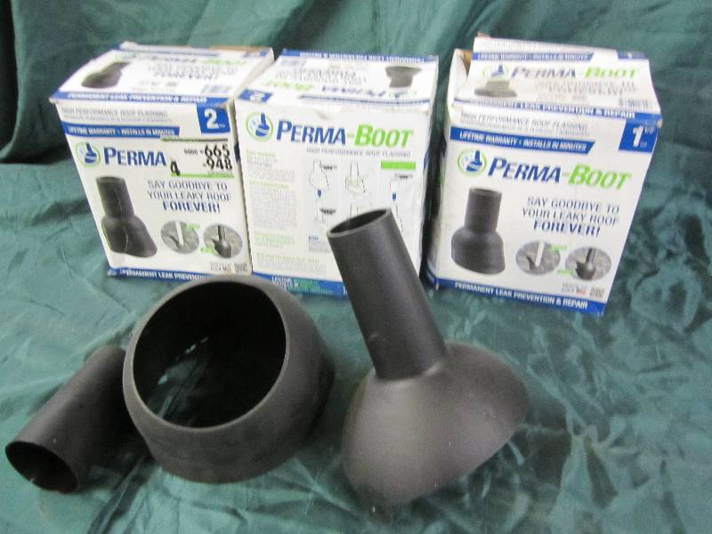 lot 93 image: Lot of 3 perma boot roof flashing s...