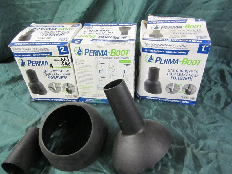 lot 95 image: Lot of 3 perma boot roof flashing s...