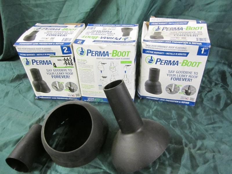 lot 96 image: Lot of 3 perma boot roof flashing s...