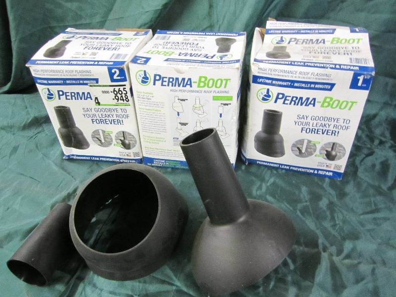 lot 97 image: Lot of 3 perma boot roof flashing s...