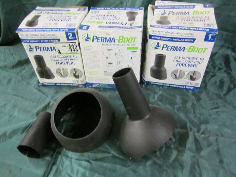 lot 98 image: Lot of 3 perma boot roof flashing s...