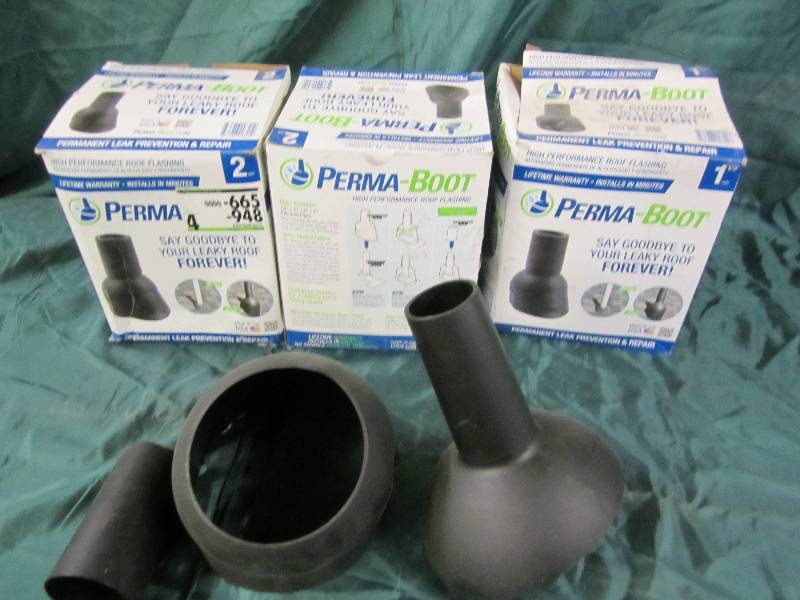 lot 99 image: Lot of 3 perma boot roof flashing s...