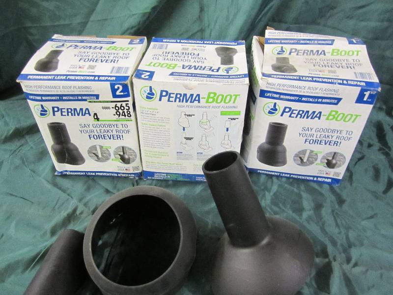 lot 100 image: Lot of 3 perma boot roof flashing s...