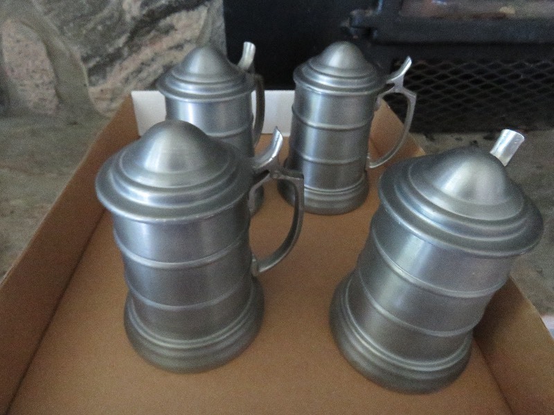Four Lidded Beer Steins
