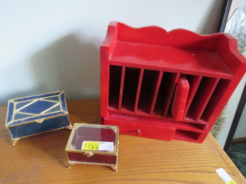 Stained Glass Trinket Boxes and desk organizer