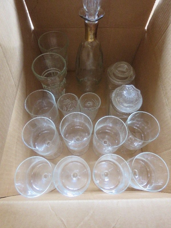 Clear glass lot