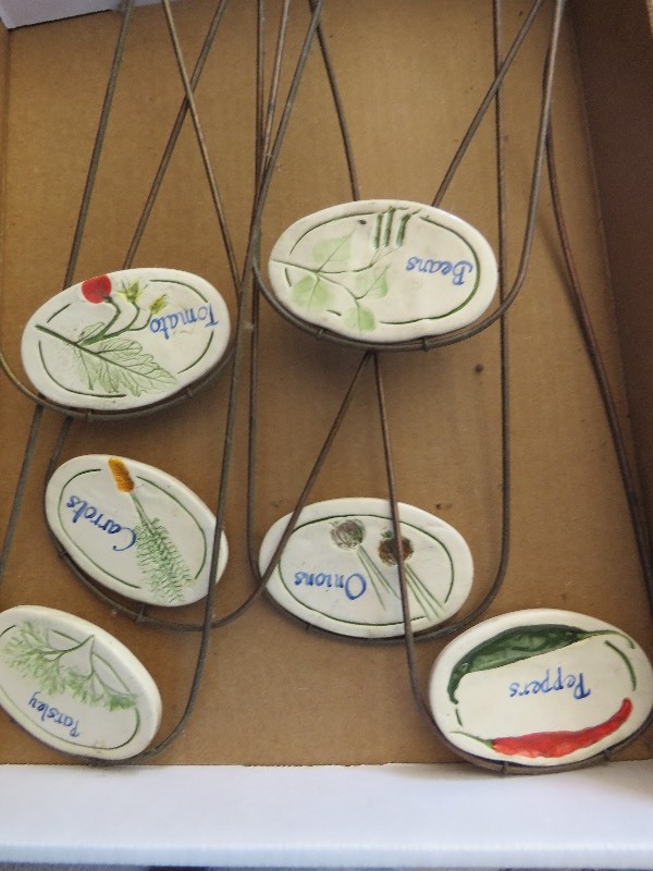 Vintage Ceramic Garden Signs