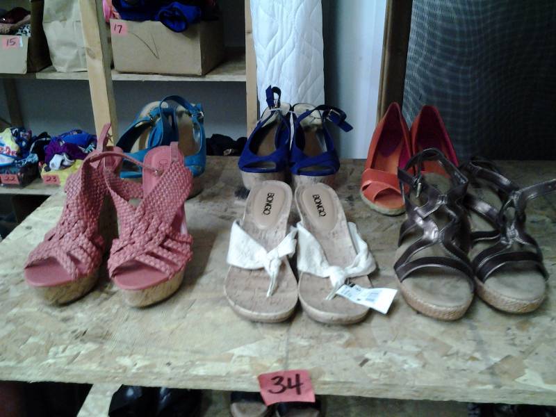 6-Pair Wedge Heel Sandals (New Or Like New)