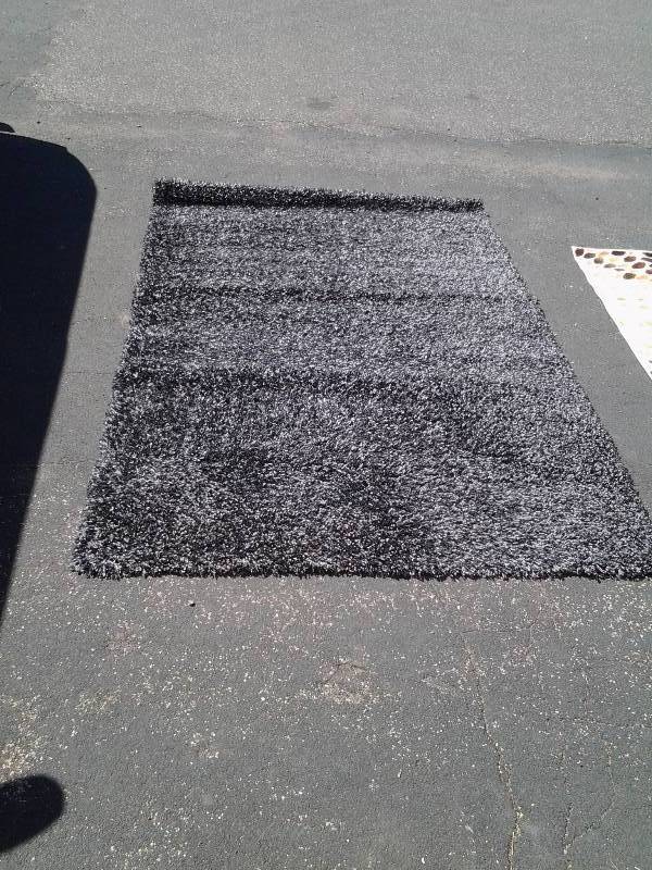 Bobo Shaggy Black & Grey Rug 63 x 96