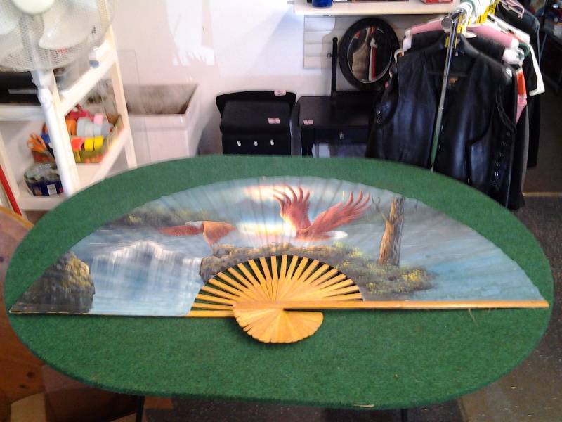 Hand Painted Eagle Fan 60 Inches Wide