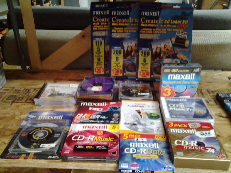 Lot Of New CD-R Discs, Cases & Label Kit