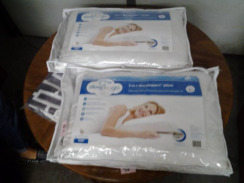 2-NEW Queen Size Micro Support Pillows, Pair Of 84x84 Panels