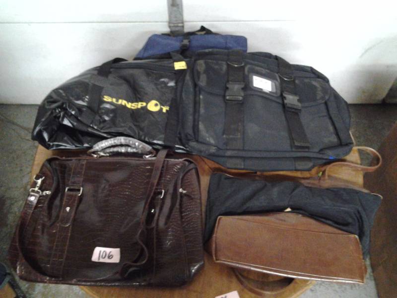 Lot Of 5 - Assorted Tote Bags, Brief Case, Back Pack