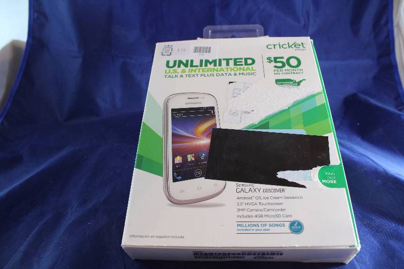 lot L72-214 image: Cricket Paygo Samsung Galaxy Discover prepaid phone RETAIL VALUE $50 (C1)