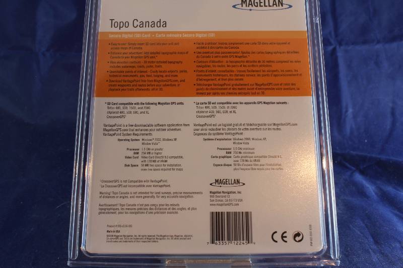 lot LOT-66 image: 75 Magellan Topo Canada GPS Maps RETAIL VALUE $750 $10 per unit (C5)