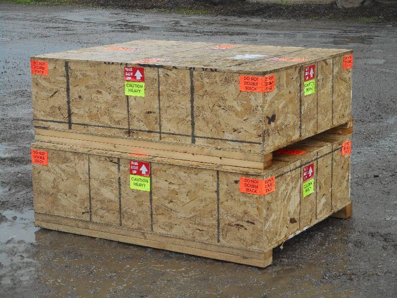 lot 11 image: (2) Wooden Shipping ConatinersPall...