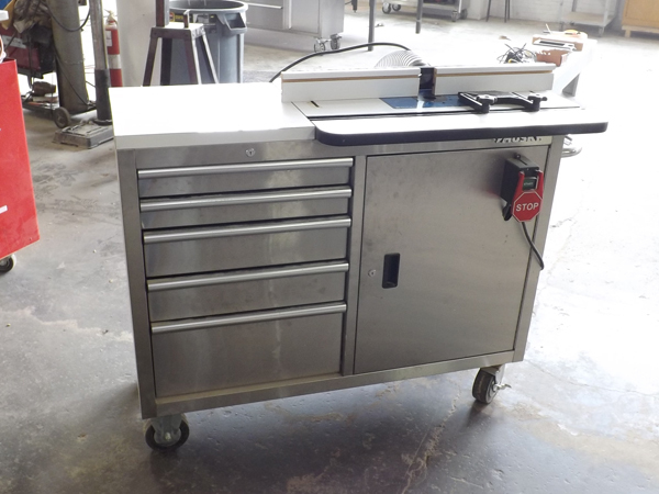 Husky Stainless Rolling Tool Cabinet W Rockler Router Table And